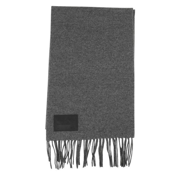 Hogan Fringed Wool Scarf With Subtle Logo Detailing - NWT - Picture 1 of 2
